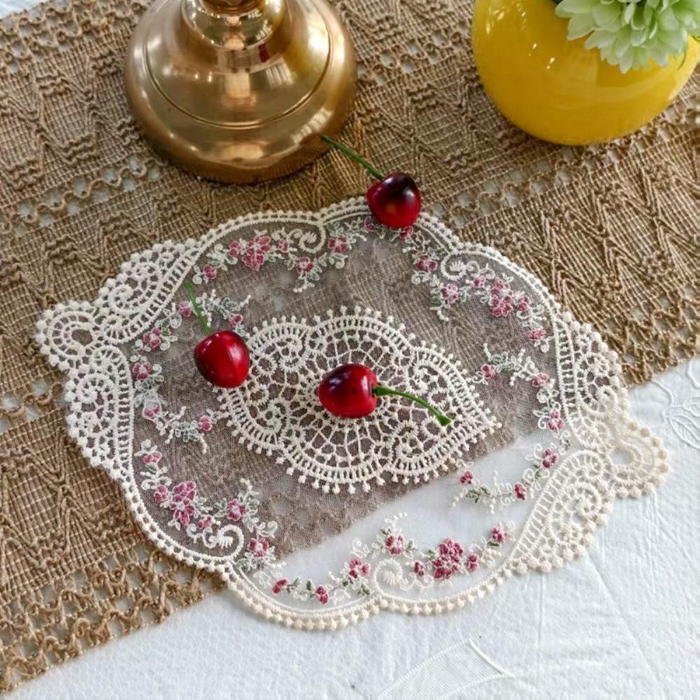 Heat Insulation Embroidery Placemat Exquisite Flower Coasters Vintage Lace Coaster Photo Props
