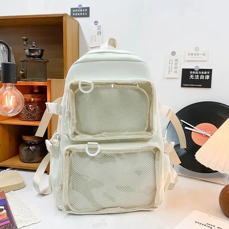 Frauen Neue Transparent Rucksack Frauen Große Kapazität Rucksack Schule Taschen Für College Student JK