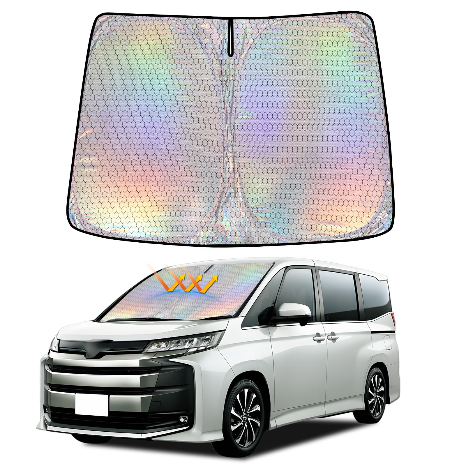 

ZATOOTO FWQD100-NR90 Windshield Sunshade for Toyota Voxy Noah 90 Series серебряный