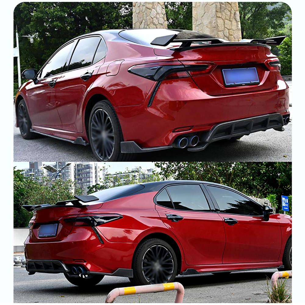 Hintere Rückleuchten Dekoration Zierleiste Leuchten Abdeckungen ABS Schwarz für Toyota Camry 8. achte Generation 2018-2021 DIY Dekoration Abdeckung