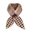 New Winter Korean Style Houndstooth Scarf Women's Fashionable Fur Warm Imitation Rabbit Fur Cross Small Scarf Thickened