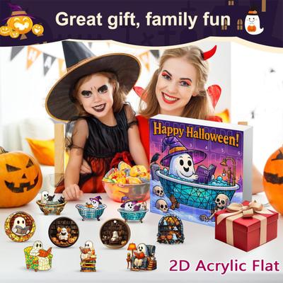 1 Set Halloween Ghost Countdown Calendar 24 Days Spooky Reading Bubble Bath Ghost Ornament Advent Calendar Holiday Bookworms Gift