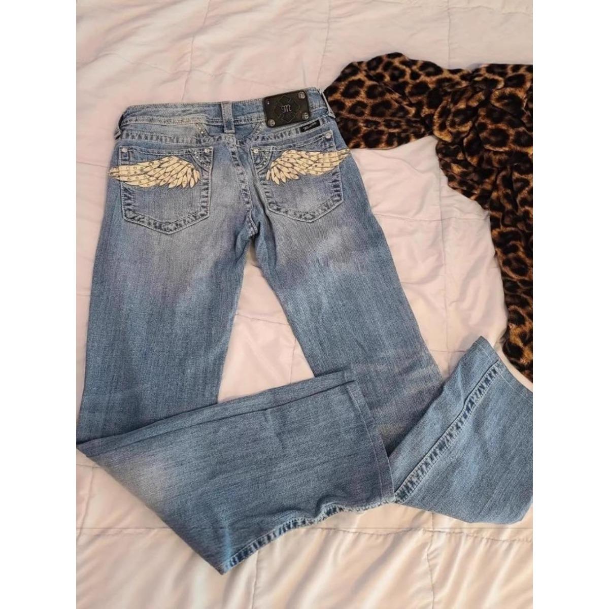 RogueWave Fashion Locker geschnittene gerade Hose Frühling/Herbst Vintage Stickerei Diamant Jeanshose S gray