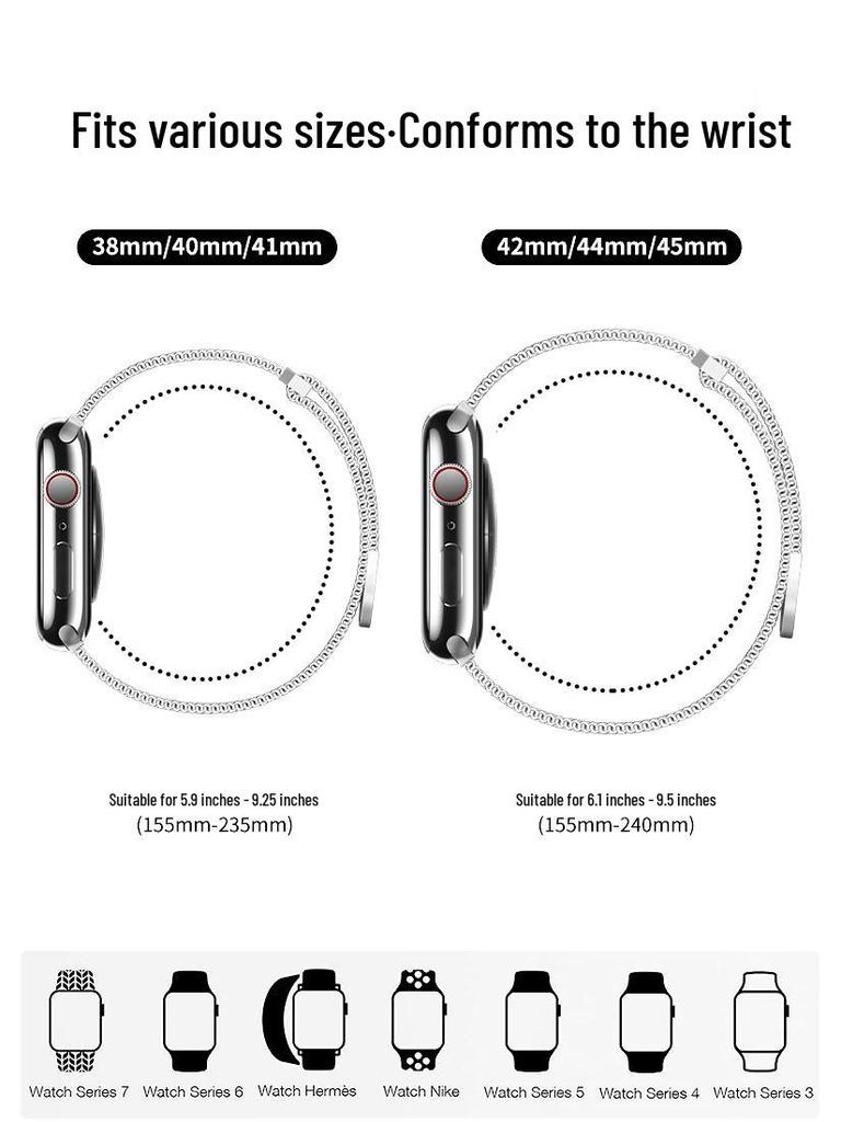 Milanese Magnetic Steel Strap for Apple Watch Ultra/iWatch 10
