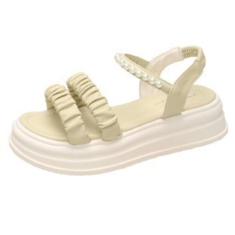 

One word with platform fashion with skirt gentle sandals women wear summer new beach student shoes 40 желто-зеленый