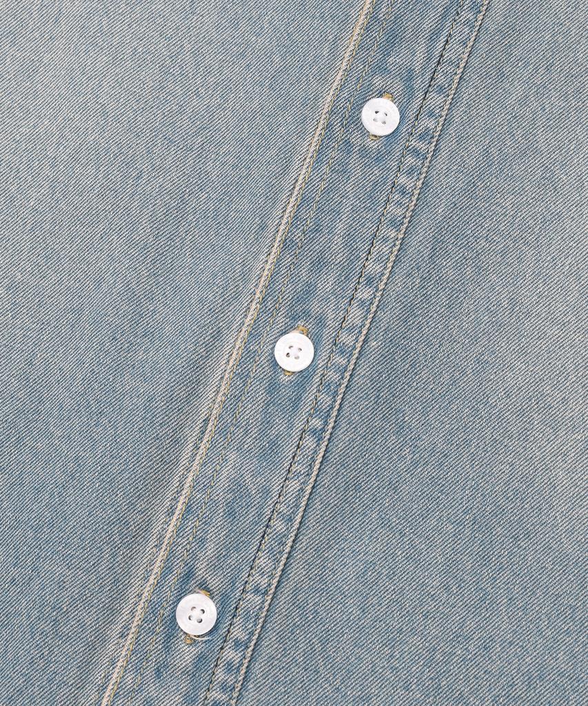 WACKY WILLY Washed Denim Long Sleeve Shirt Blue