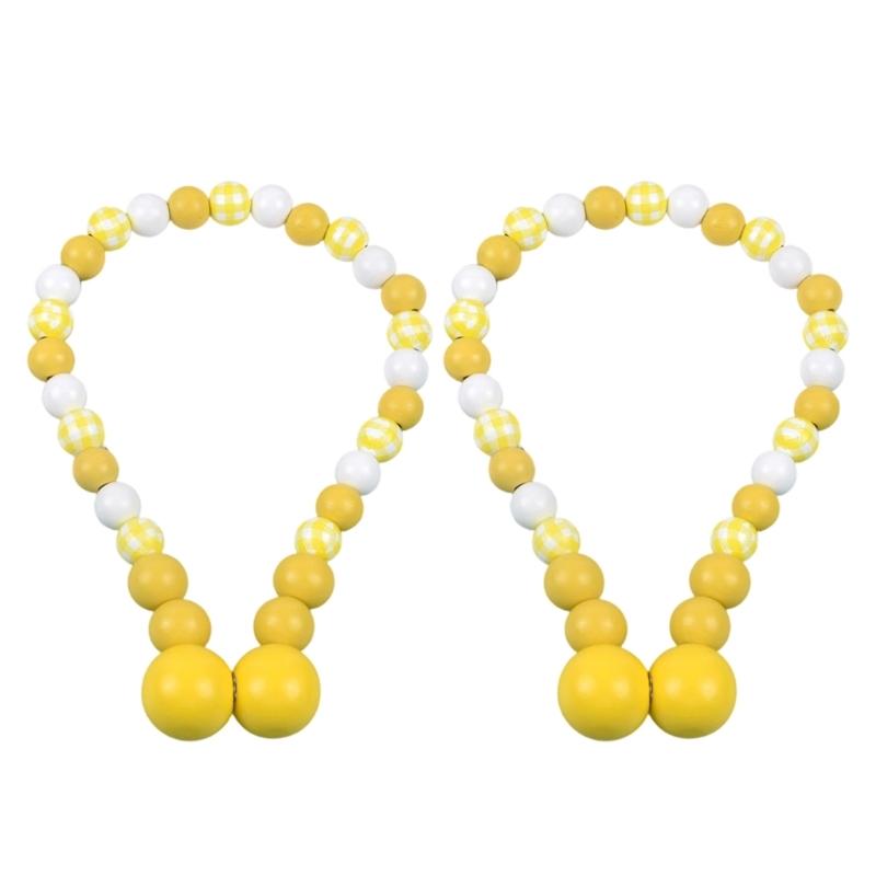 Wooden Beaded Magnetic Curtain Tiebacks Rustics Styles Decorative Curtain Ties Backs for Home Office Decors Drape Tie Back жёлтый