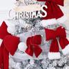 Red Velvet 3D Christmas Bow Ornament for Tree Decoration