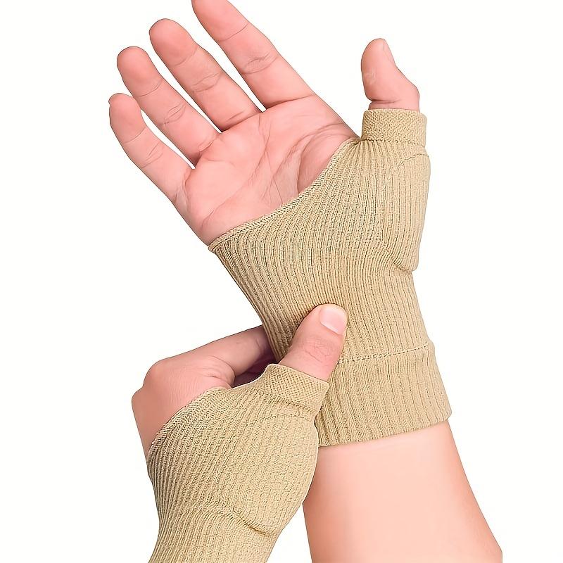 

2 шт. гелевая силиконовая поддержка запястья бандаж облегчение компрессионная перчатка поддержка запястья большого пальца руки L бежевый