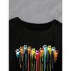 Heart & Dog Paw Print Round Neck Short Sleeved T-Shirt For Casual Occasions