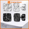 Vnox Minimalist Square Black Silver Color Stainless Steel Stud Earrings for Men Women, 8mm Unisex Geometric Earrings Gift