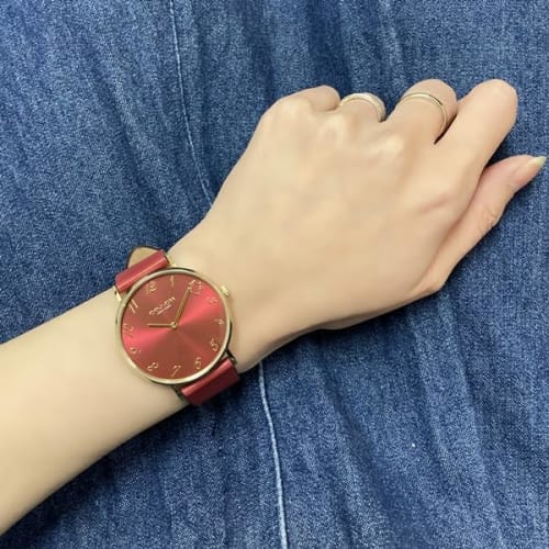 Coach Women's Perry Watch, Red, Year of the Ox, with Cowhide Leather Strap, 14503722