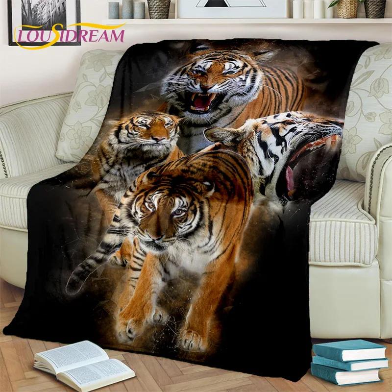 Beast Tiger Lion Leopard Animal Wildlife Cartoon Blanket,Soft Throw Blanket for Home Bedroom Bed Sofa Picnic Cover Blanket Kids