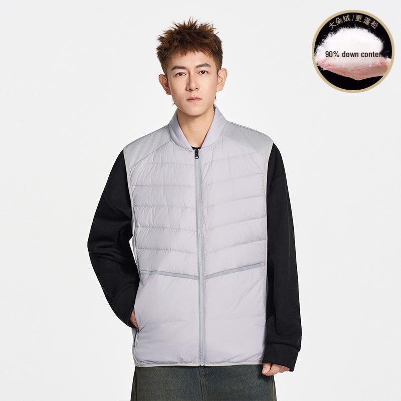 

Unisex Men s Lightweight Sleeveless White Duck Down Vest - Warm, Casual, Trendy Short Jacket M сірий колір