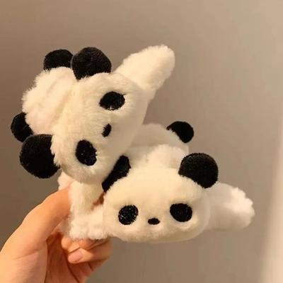 Κλιπ μαλλιών Kawaii Panda Μεγάλα καρτούν γεμιστά παιχνίδια Panda Claw Clips Hair Ties Hairbands Γυναικεία χαριτωμένα καλύμματα κεφαλής