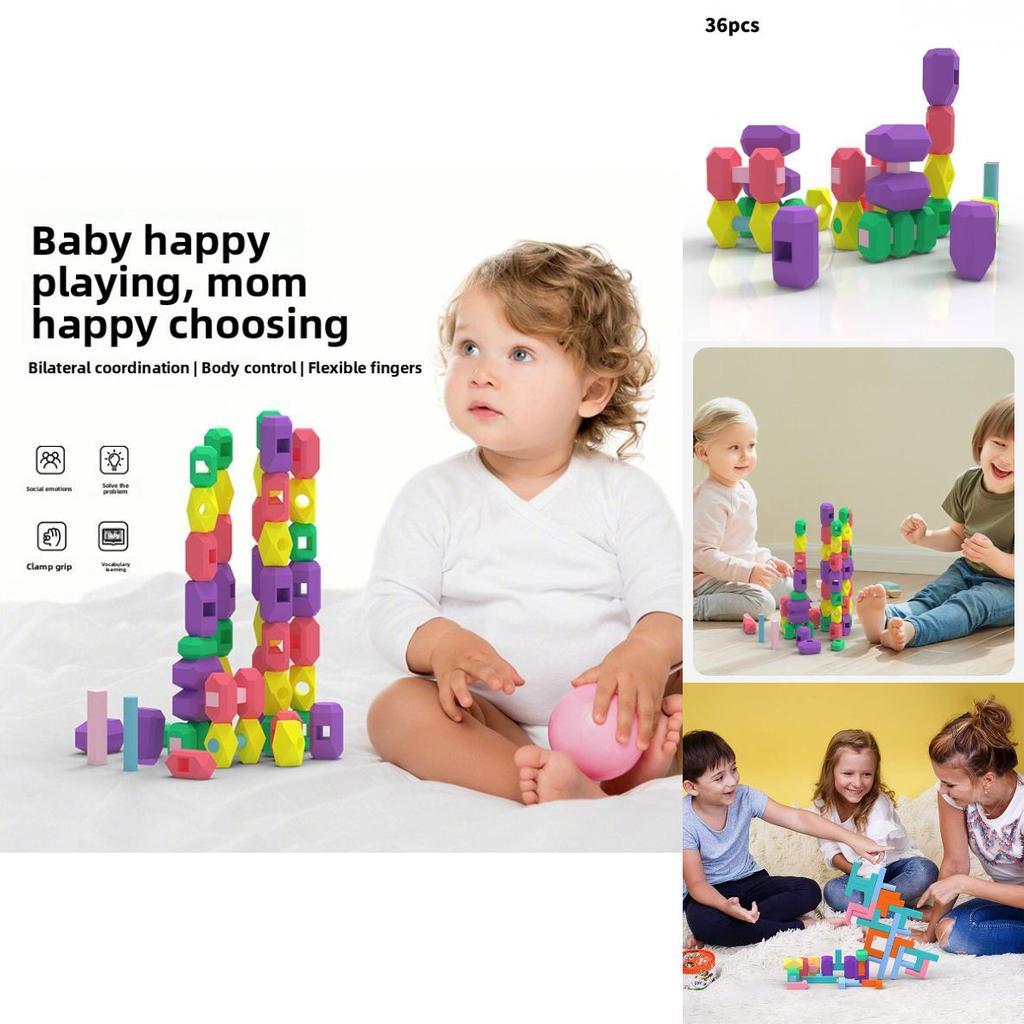 Silicone Building Blocks Toy For Kids Educational Diy Creative Play Set For Early Learning