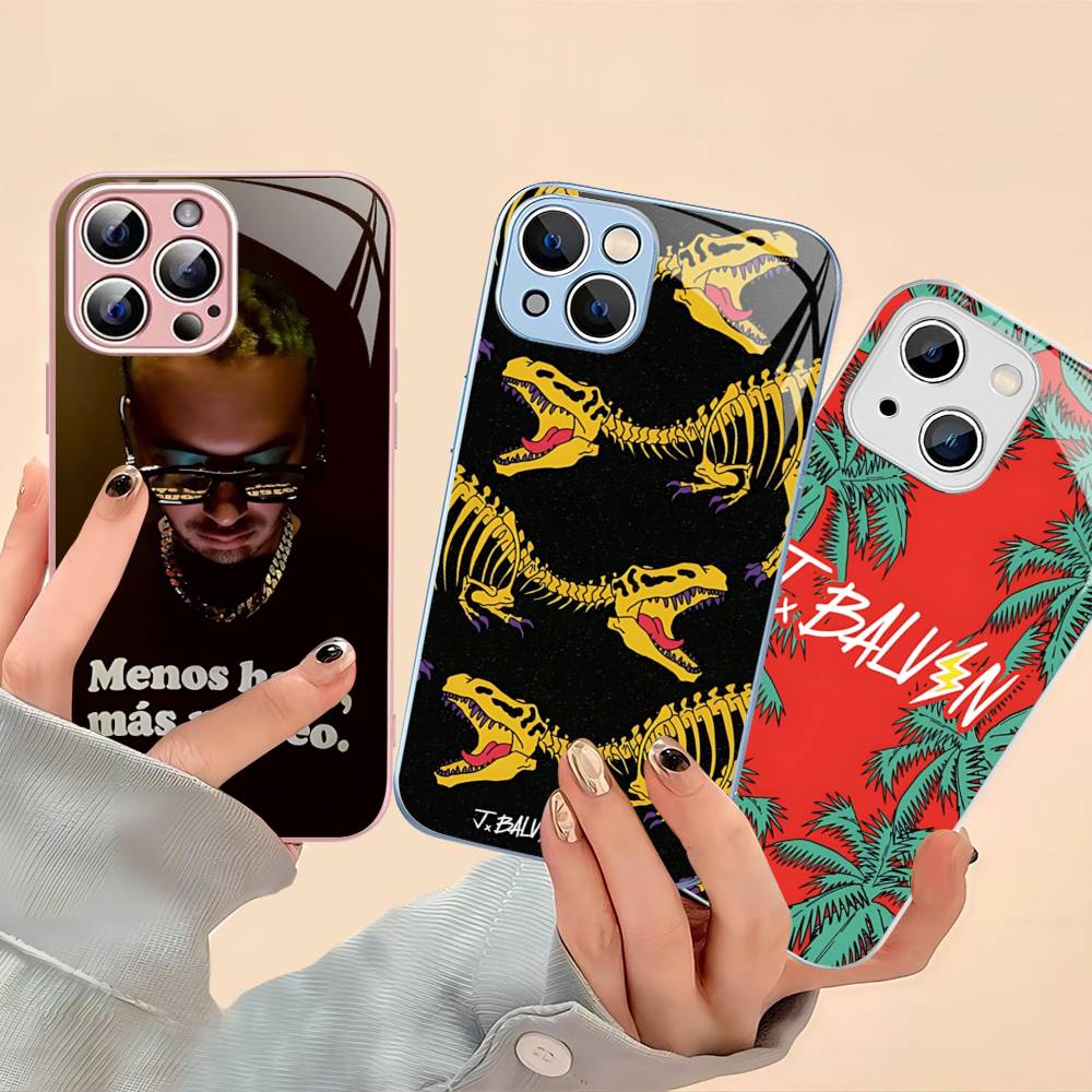 Vintage Beliebter J-J B-Balvin Sänger Für IPhone 14 13 12 Mini 11 Pro XS Max X XR 14 Plus Gehärtetes Glas Cover