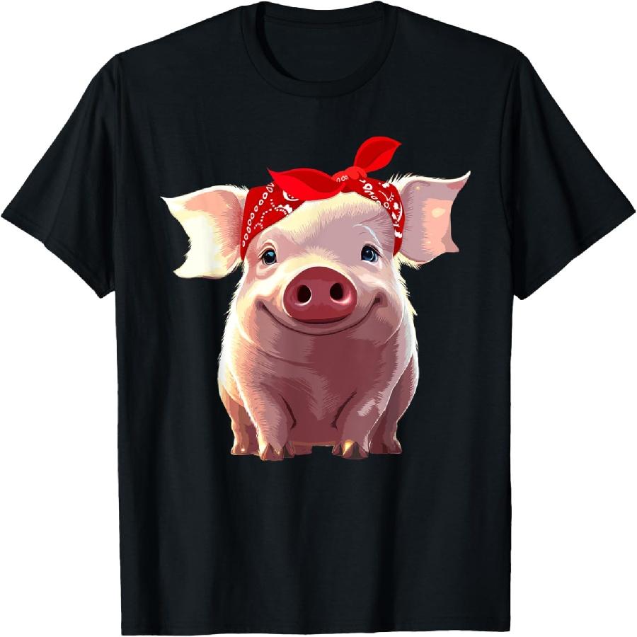 Funny Pig Design For Women Girls Kids Toddlers Piggy Lovers T-Shirt