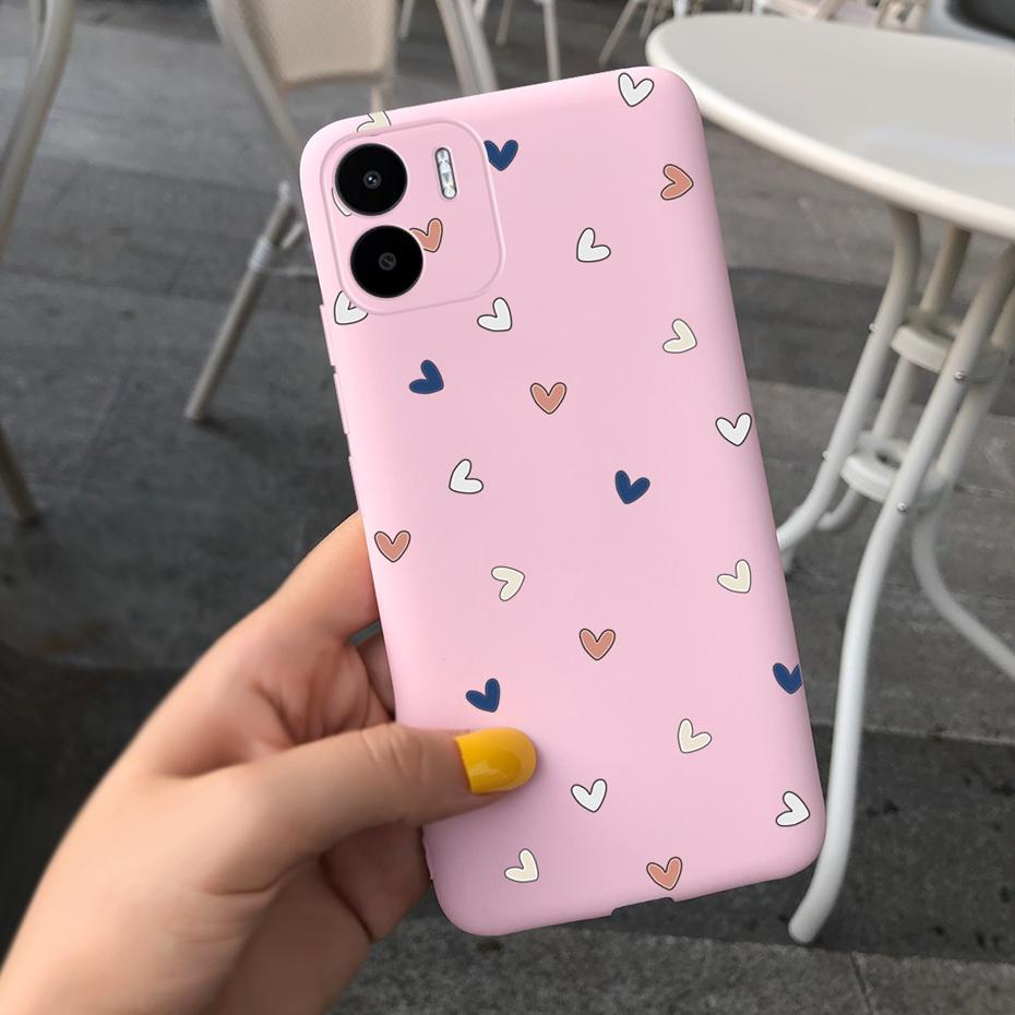 For Xiaomi Redmi A1 Case Redmi A1 Plus Beautiful Girl Flower Phone Case For RedmiA1 A 1 A1+ Candy Color Soft Silcone Back Cover