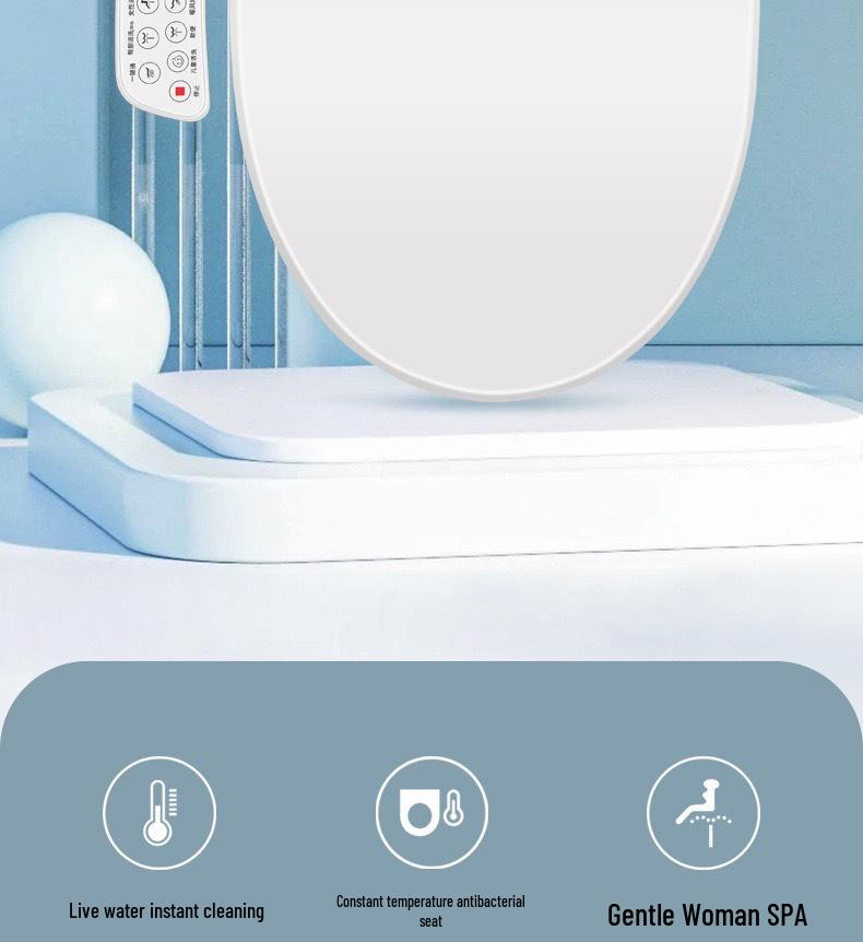 Smart Instant-Heat Toilet Seat: Advanced Technology with Constant Temperature, Multi-Flush, Heating, Sterilization, & Deodorization.