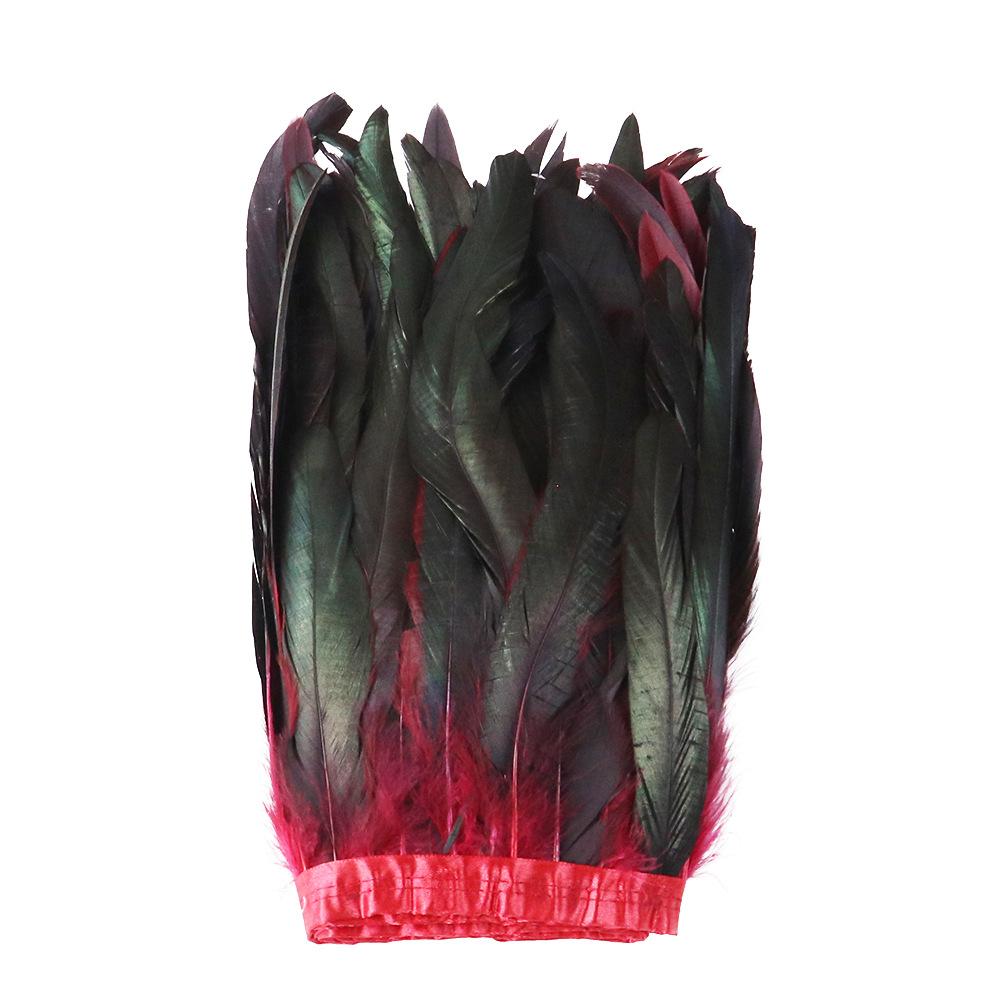 2M Cock Tail Feather Cloth Edge Decoration 25-30Cm 10-12 Inch Chicken Feather Ribbon Wedding Party Decoration Dress
