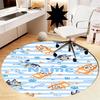 Custom Name Bluey Printed Round Rug Carpet Chair Rug Area Rug Entryway Doormats,for Office Chair Living Room Bedroom Kitchen Room.