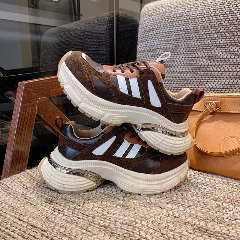 European Station Le Witch 2025 Autumn New European Lace-up Platform Dad Shoes Muffin Sole Casual Sports Shoes Women