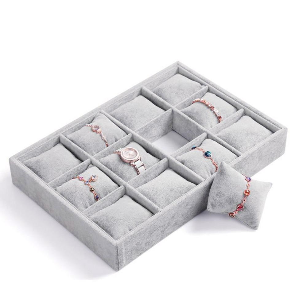 High Leve Velvet Jewelry Tray Plate Holder Display Ring Bracelet Necklace Watch Pendant Stud Earring Hand Catenary