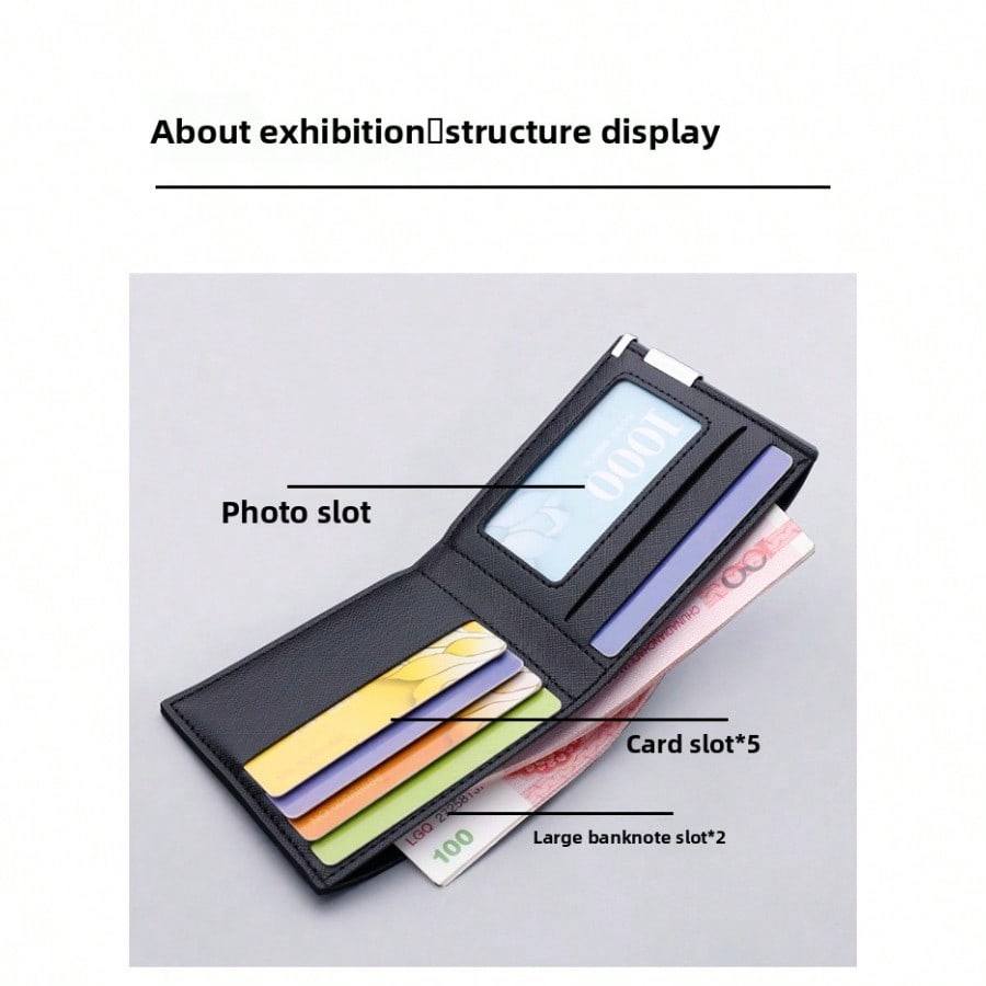 White Wallet, Short Small Leather Clip, College Student Thin Youth Multi-card Mini Wallet, Simple