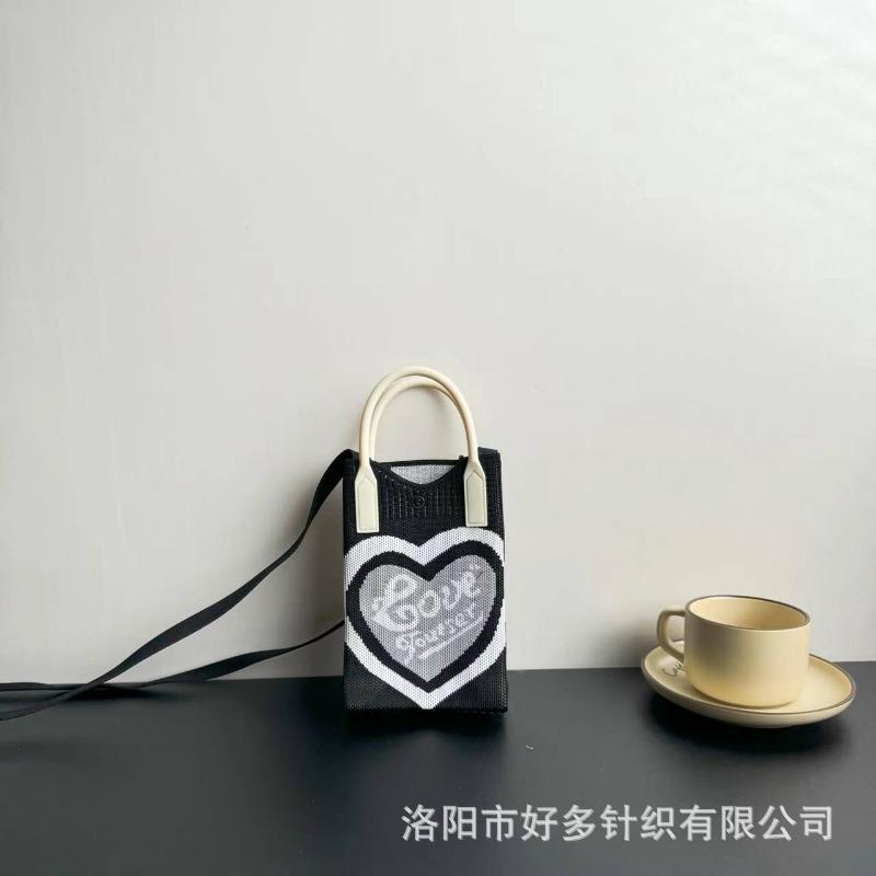 Premium Sense Ns Mobile Phone Bag New Cartoon Knitted Bag Dopamine Niche Versatile Messenger Shoulder Bag Handbag