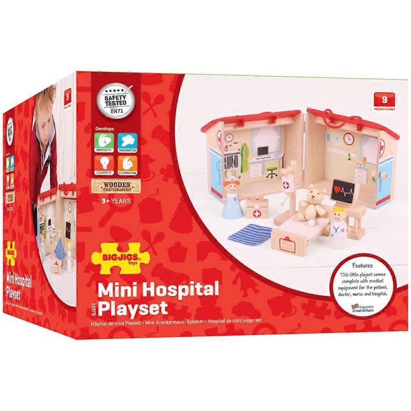 Bigjigs Toys Wooden Mini Hospital Play Set Toy