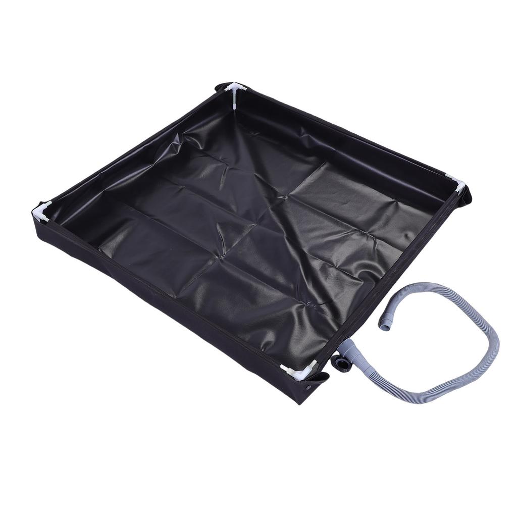 Tragbare Duschwanne 31,5x31,5x3,9 Zoll Faltbare Duschbasis mit Bodenablauf Abnehmbares Ablaufrohr für Zeltcamping Wohnmobil Strand