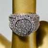 Full of Sparkling Ring Women, Round Heavy Industry Design Jewelry, Luxury High-end Celebrity Ring