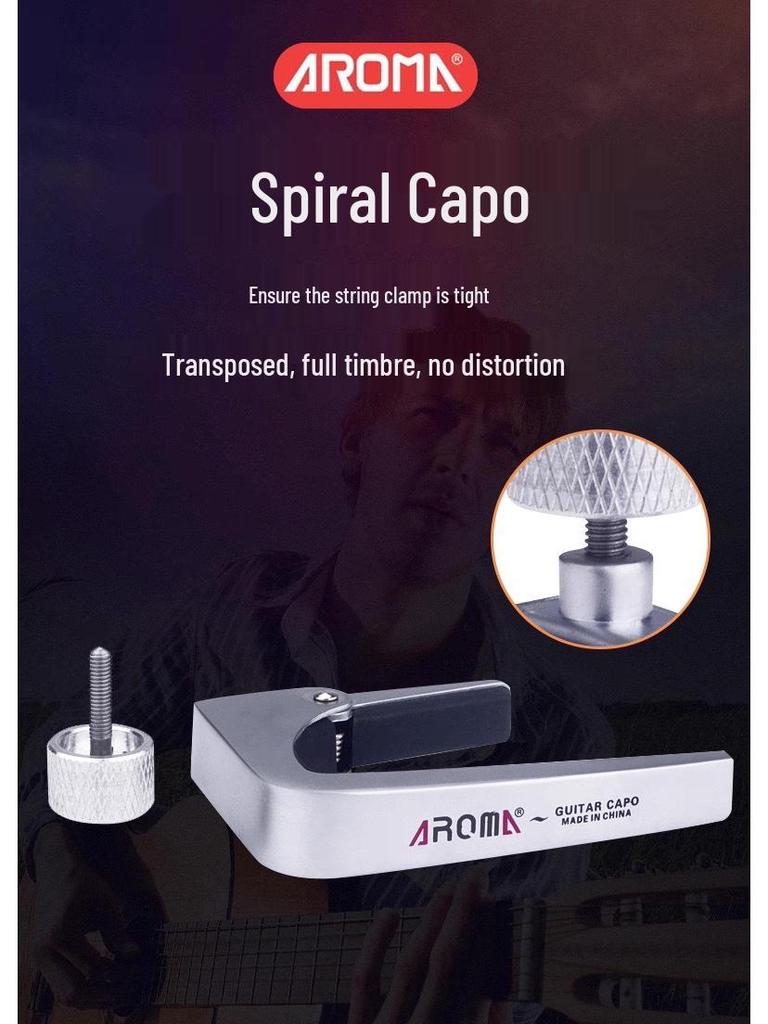 AROMA Guitar Capo AC-11 for Folk and Electric Guitars - Metal Transposer Capo