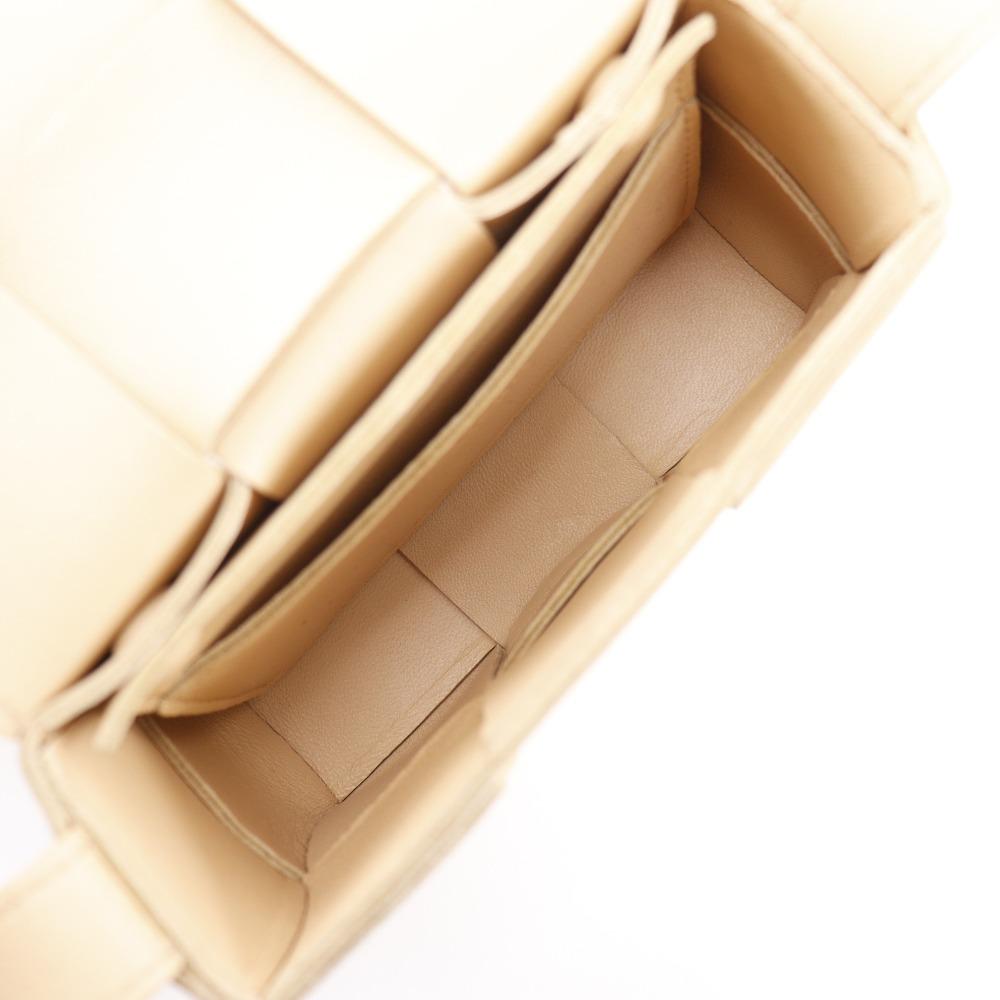 BOTTEGAVENETA Candy Cassette Shoulder Bag 666688 VMAY1 Intrecciato Beige Lambskin Unisex Used