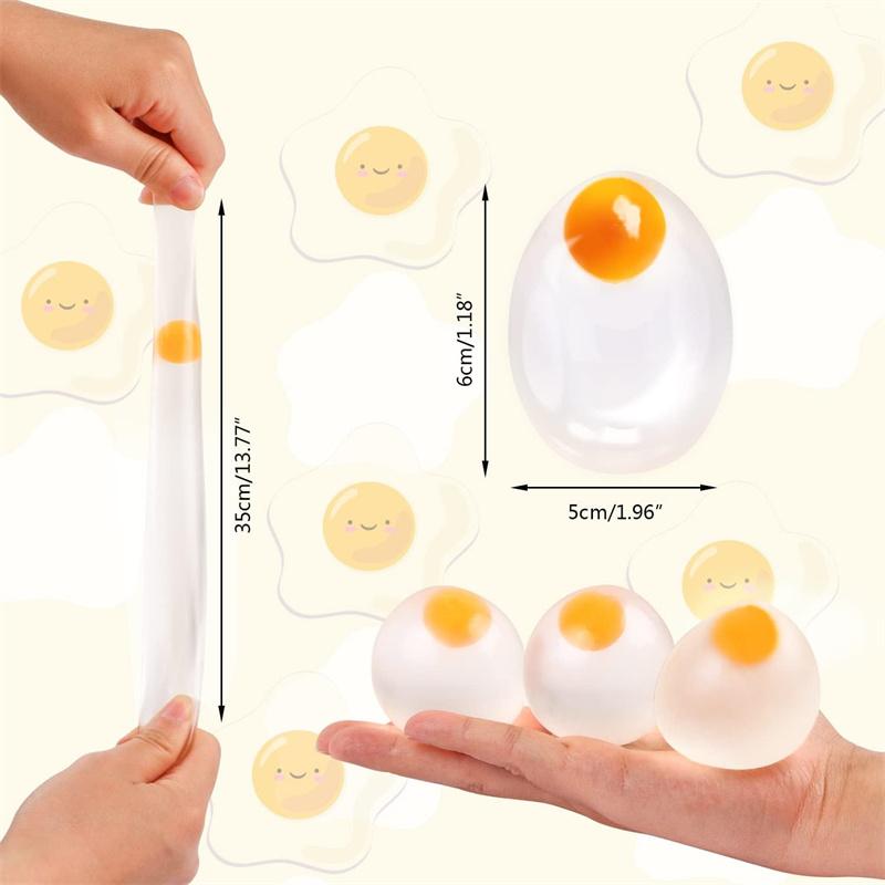 Funky Egg Squishy Ball Clear Squeeze Splat Ball Easter Basket Fillers Squishies Fun Toy Anxiety Reducer for Kids Adults