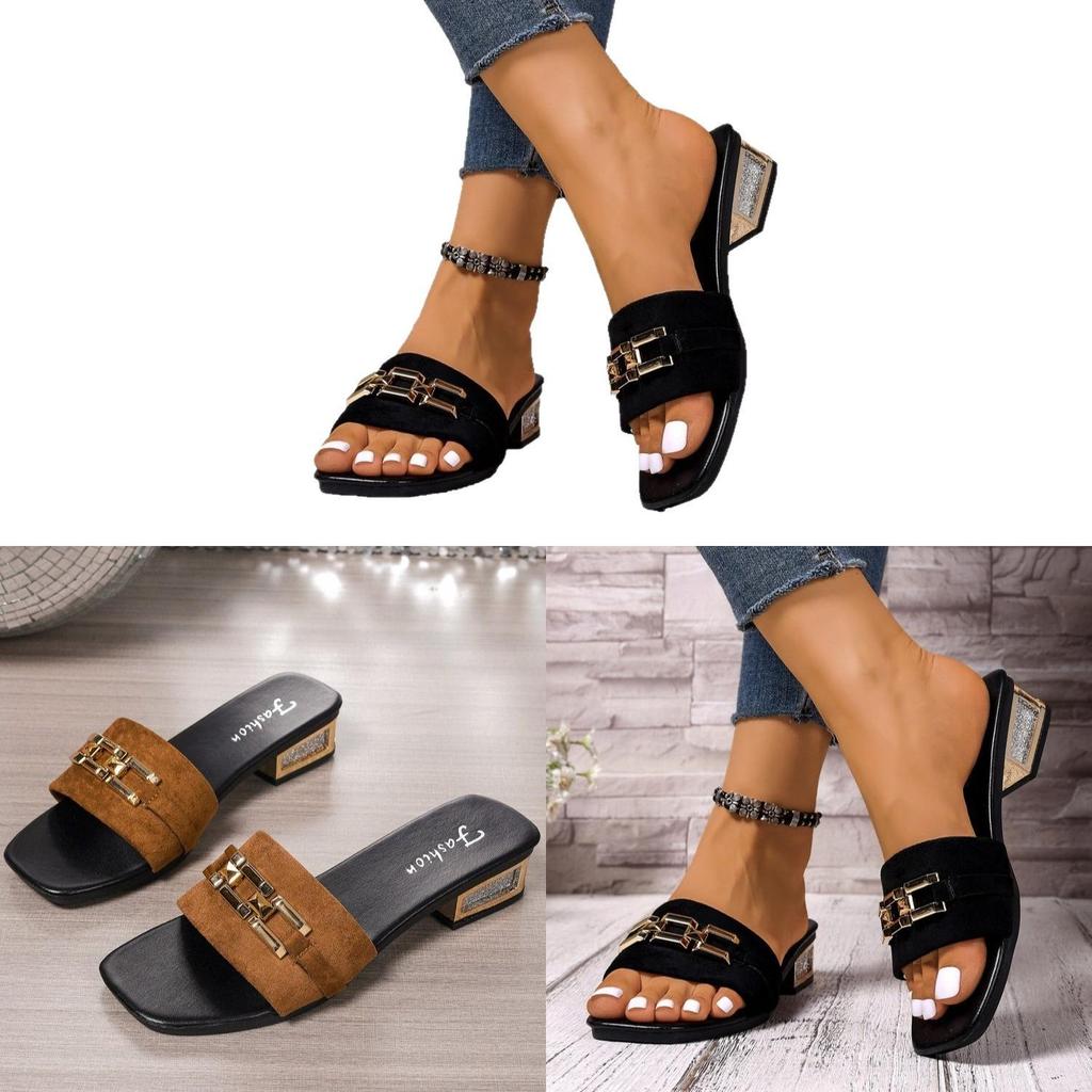 Summer Low Heel Flat Sandals With Pu Upper And Rubber Sole For Casual Wear In Large Sizes