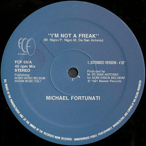 

LP Record MICHAEL FORTUNATI - Im Not A Freak FCF09 FCF 1991 Italy Dance & Electronica Used
