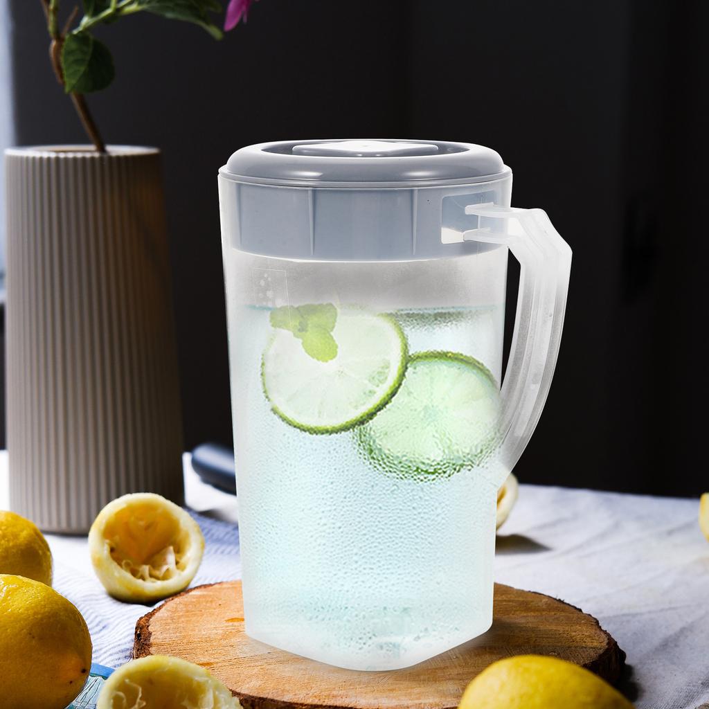 Clear Water Pitcher with Lid Large Capacity Jug for Cold Drinks Iced Tea Juice Beverages Smooth Finish Safe for Home Restaurant