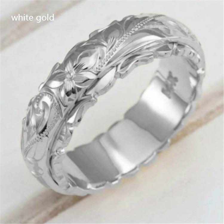Handgeschnitzter Ring mit welligem Rand Jubiläumsring Braut Hochzeits-Verlobungsring Personalisierte Geschenkidee
