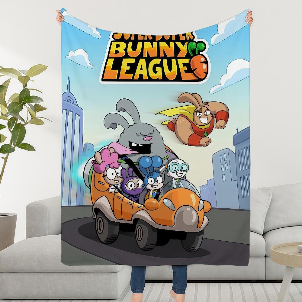 S-SuperS-ES D-DuperS Bunny L-League Blanket Soft Warm Furry Throw Super Kids Toys Bed Sofa Car Cradle