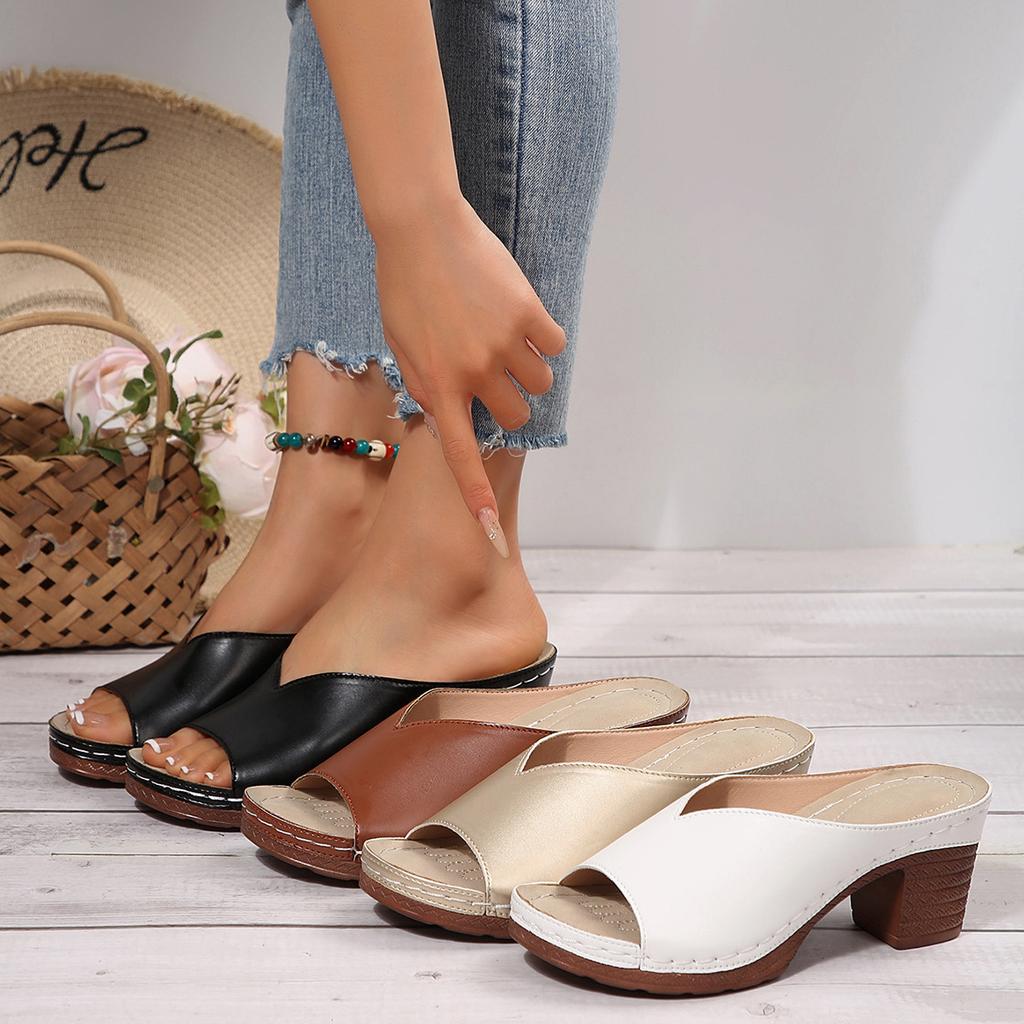 Tacchi Bocca di Pesce Tacchi Alti Scarpe da Donna Tacco Spesso Infradito da Spiaggia