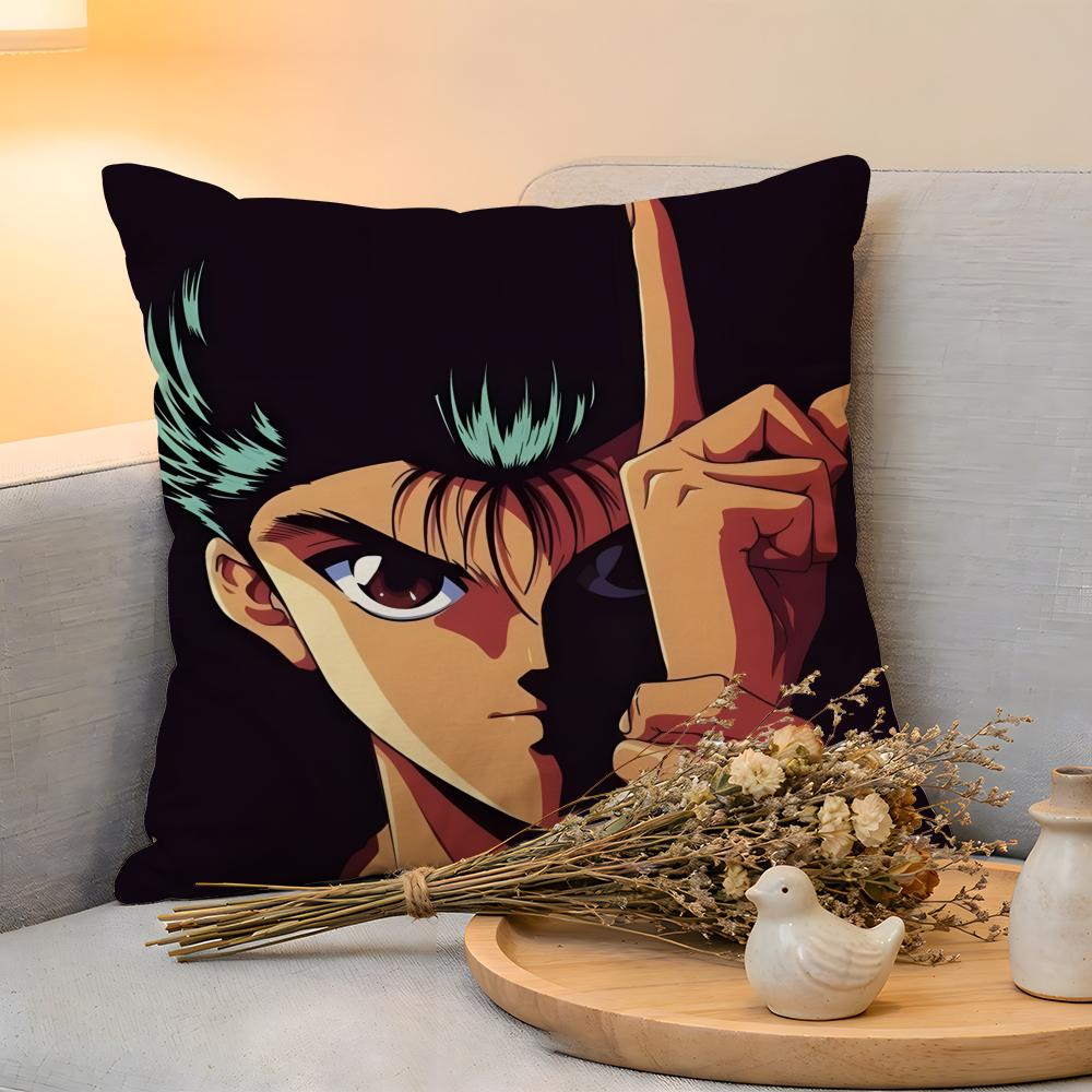 Kissenhülle Leinen Hautfreundlich Weich Dekorative Hülle Für Sofa Heimdekoration Yu Yu Hakusho Kissenbezug