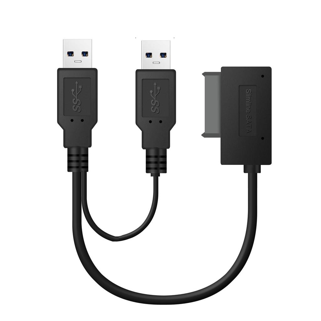 USB To Slimline SATA 13-pin Optical Drive Cable (SATA 7+6-pin) for Burning
