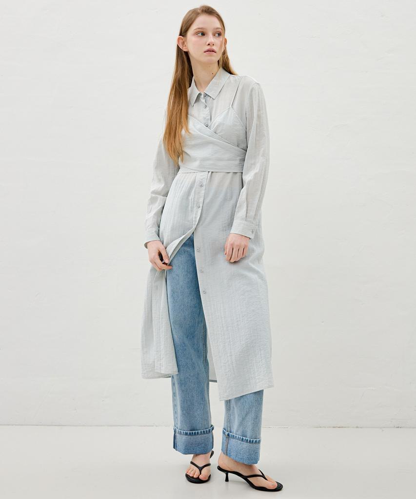 Ollibeudeollibeu Bustier Layered Shirt Dress Oe6Mo3030