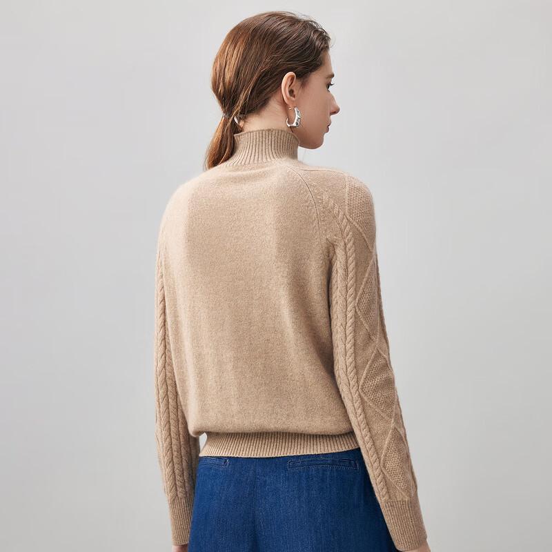 Commong Boka Women's Thickened Cable Knit Cashmere Sweater