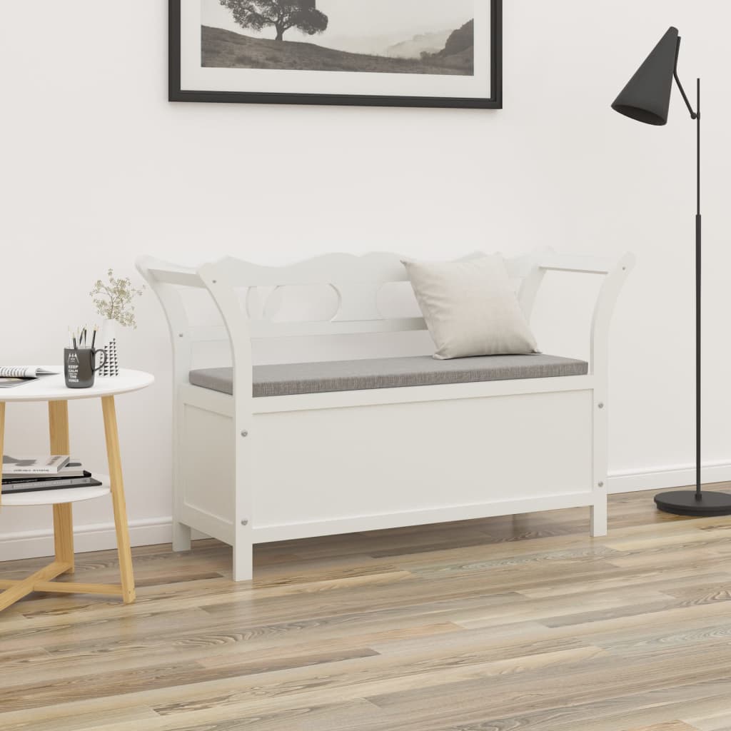 Vidaxl Ławka, Biała, 107X45X75,5 Cm, Lite Drewno Jodłowe