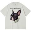 230GSM 100% Cotton T-Shirt French Bulldog-1 Print Tees Funny Harajuku Style Combed Cotton Tshirt
