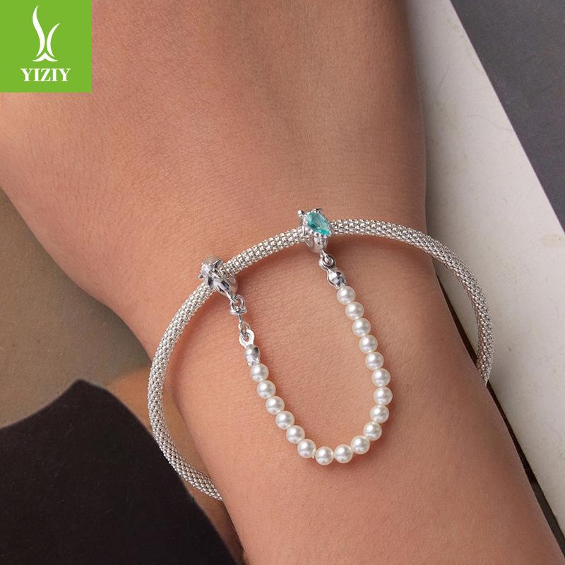 Turtle Starfish Pearl Silicone Positioning Safety Chain Exquisite And Elegant S925 Sterling Silver Bracelet Beaded