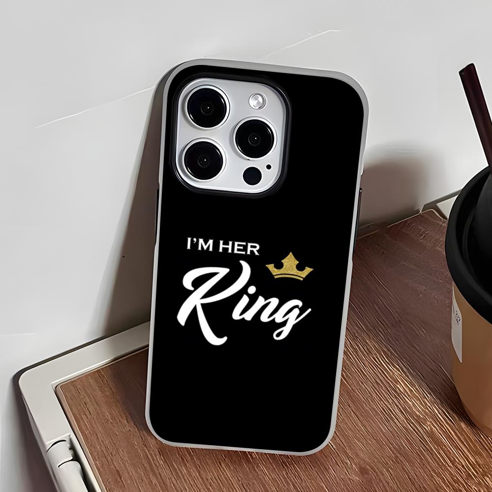 KING Queen Crown Letter Phone Case For IPhone 17 Air 16 E 15 14 Plus 13 12 11 Pro Max Jelly 2 In 1 Protective Case iPhone17 Pro